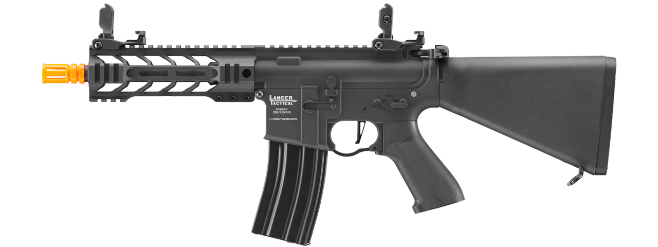 Lancer Tactical Proline 7" M-LOK Battle Hawk Airsoft AEG w/ Stubby Stock (Color: Black) - Click Image to Close