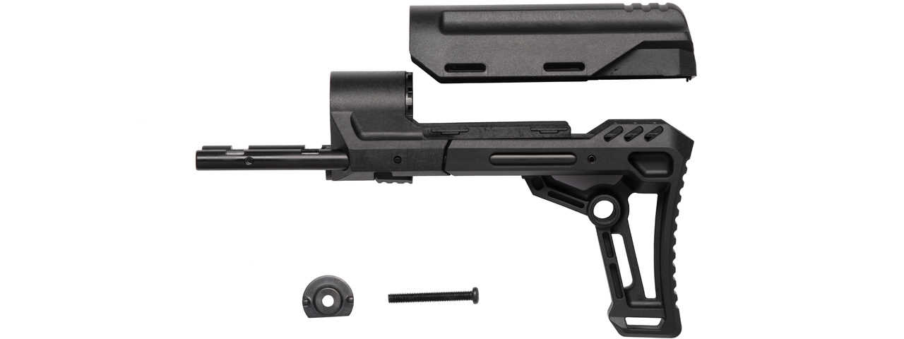 Lancer Tactical LT-35 PDW M4 AEG Retractable Stock (Color: Black) - Click Image to Close