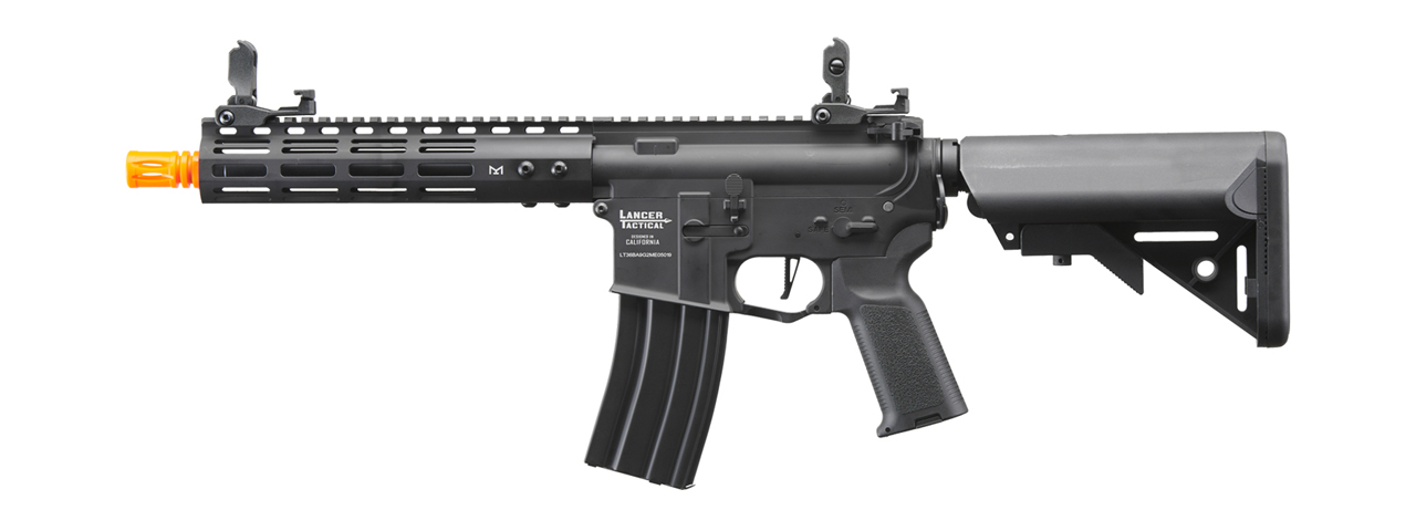 Lancer Tactical Archon 9" M-LOK Proline Series M4 Airsoft Rifle w/ Crane Stock (Color: Black) - Click Image to Close