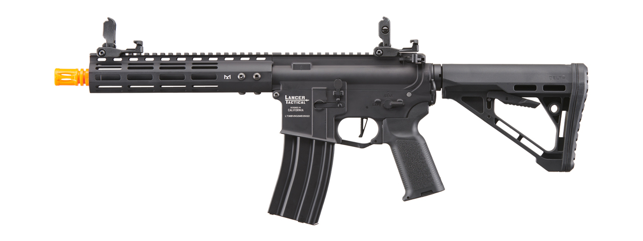 Lancer Tactical Archon 9" M-LOK Proline Series M4 Airsoft Rifle w/ Delta Stock (Color: Black) - Click Image to Close