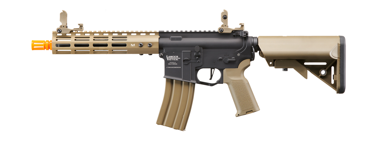 Lancer Tactical Archon 9" M-LOK Proline Series M4 Airsoft Rifle w/ Crane Stock (Color: Two-Tone) - Click Image to Close