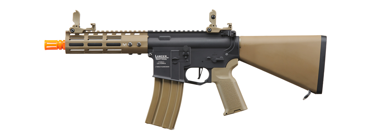 Lancer Tactical Archon 7" M-LOK Proline Series M4 Airsoft Rifle w/ Stubby Stock (Color: Two-Tone) - Click Image to Close