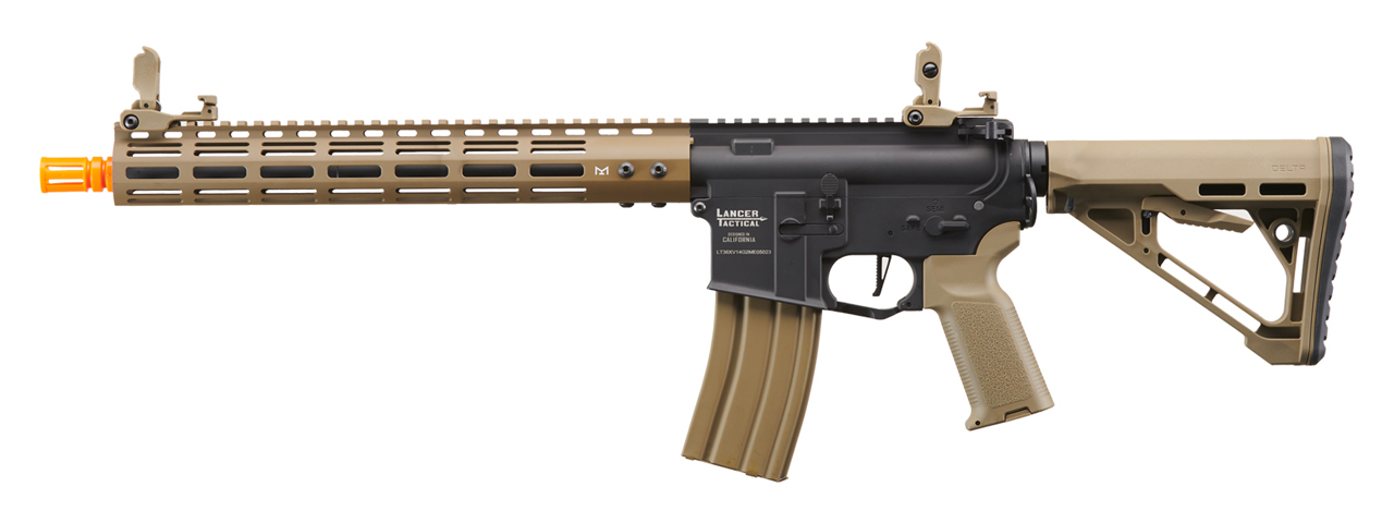 Lancer Tactical Archon 14" M-LOK Proline Series M4 Airsoft Rifle w/ Delta Stock (Color: Two-Tone) - Click Image to Close