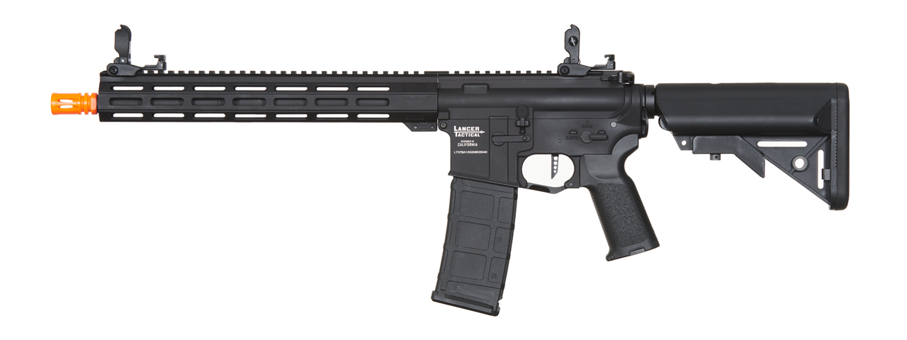 Lancer Tactical Viking 13" M-LOK Proline Series M4 Airsoft Rifle w/ Crane Stock (Color: Black) - Click Image to Close