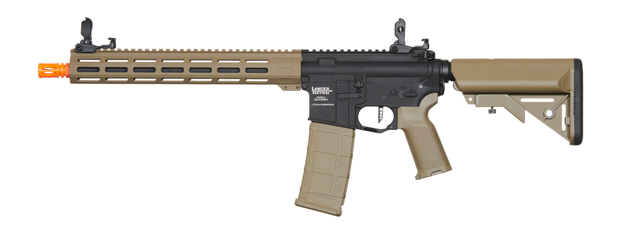 Lancer Tactical Viking 13" M-LOK Proline Series M4 Airsoft Rifle w/ Crane Stock (Color: Two-Tone) - Click Image to Close