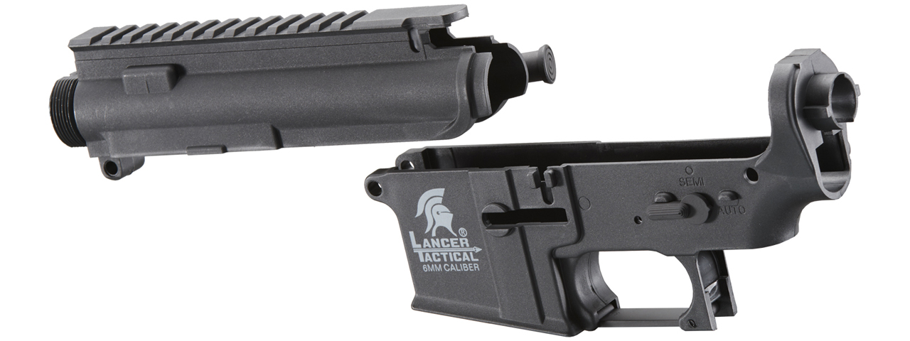 Lancer Tactical Polymer M4 Receiver Set for Airsoft AEGs (Color: Black) - Click Image to Close