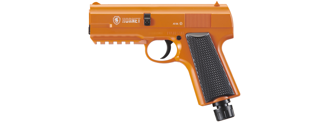 Lancer Defense Hornet .43 Cal CO2 Powered Less Lethal Defense Pistol *Full Set* (Color: Orange / Black) - Click Image to Close