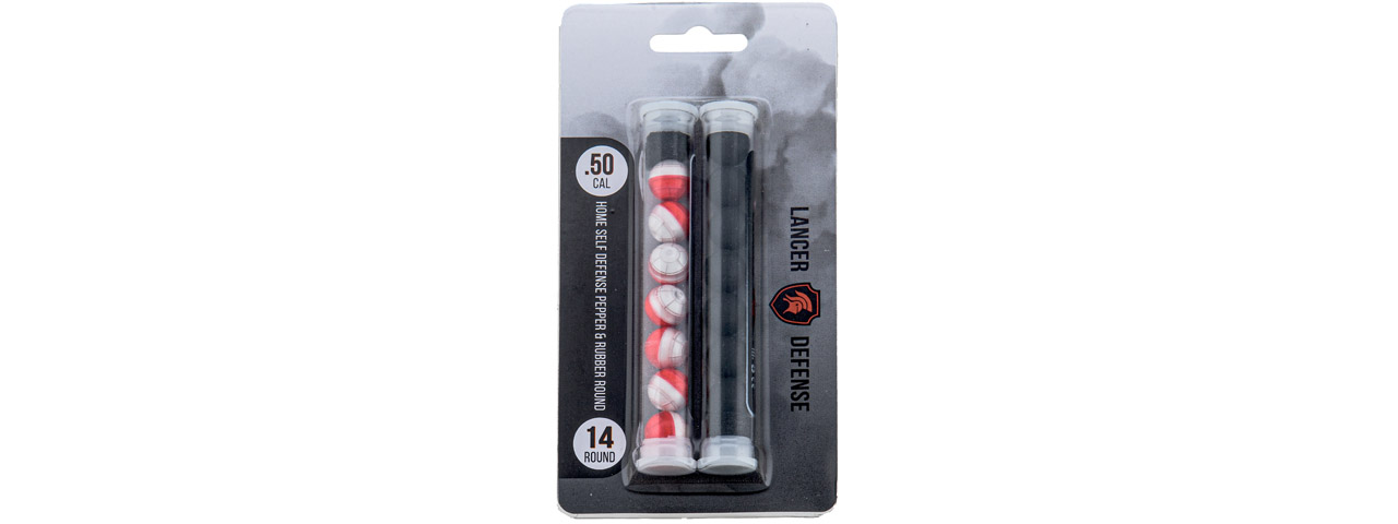 Lancer Defense .50 Cal Pepper Ball and Rubber Ball Pack (7 Rounds of Each) - Click Image to Close