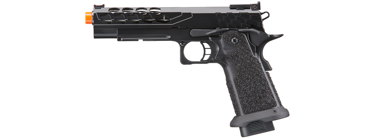 Lancer Tactical Stryk Hi-Capa 5.1 Gas Blowback Airsoft Pistol (Color: Black) - Click Image to Close