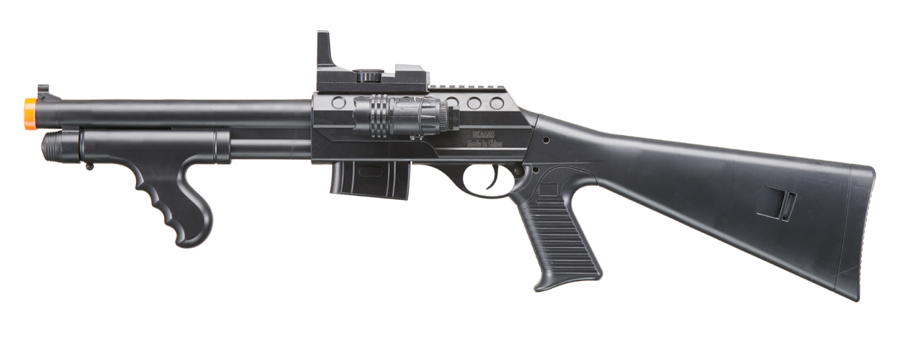 UK Arms M0681B Pump Action Shotgun w/ Scope and Light (Color: Black) - Click Image to Close