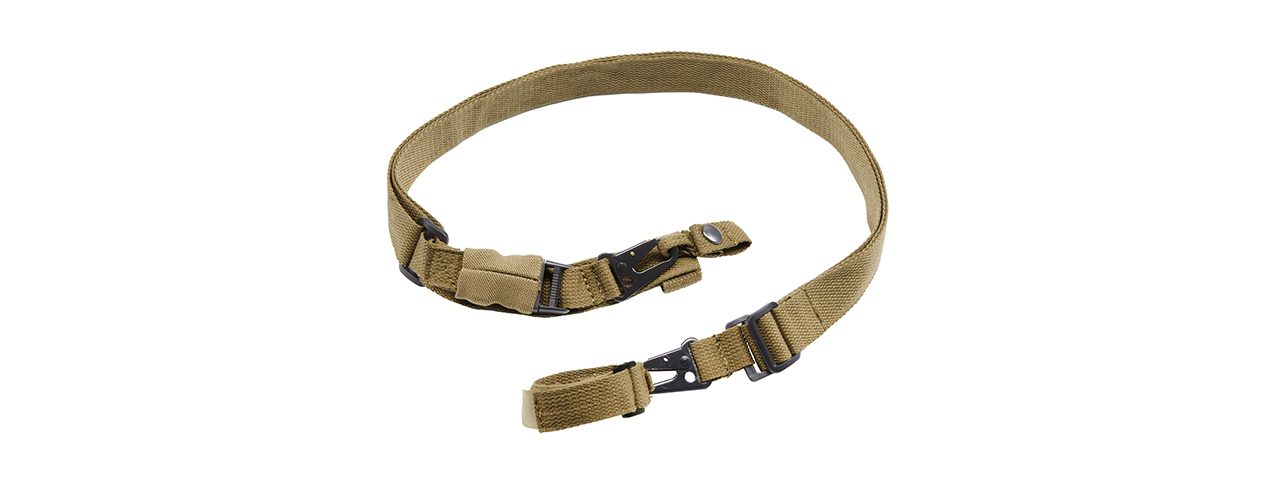 8 Fields MP5/G3/M4 Canvas 2-Point Gun Sling (Color: Tan) - Click Image to Close