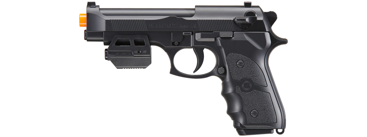 UK Arms M757R Spring Powered Pistol with Laser (Color: Black) - Click Image to Close