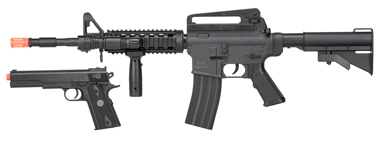 UK Arms 9902 M4 Rifle and M1911 Combo (Color: Black) - Click Image to Close