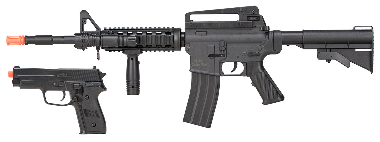 UK Arms 9003 M4 Rifle and P228 Combo (Color: Black) - Click Image to Close
