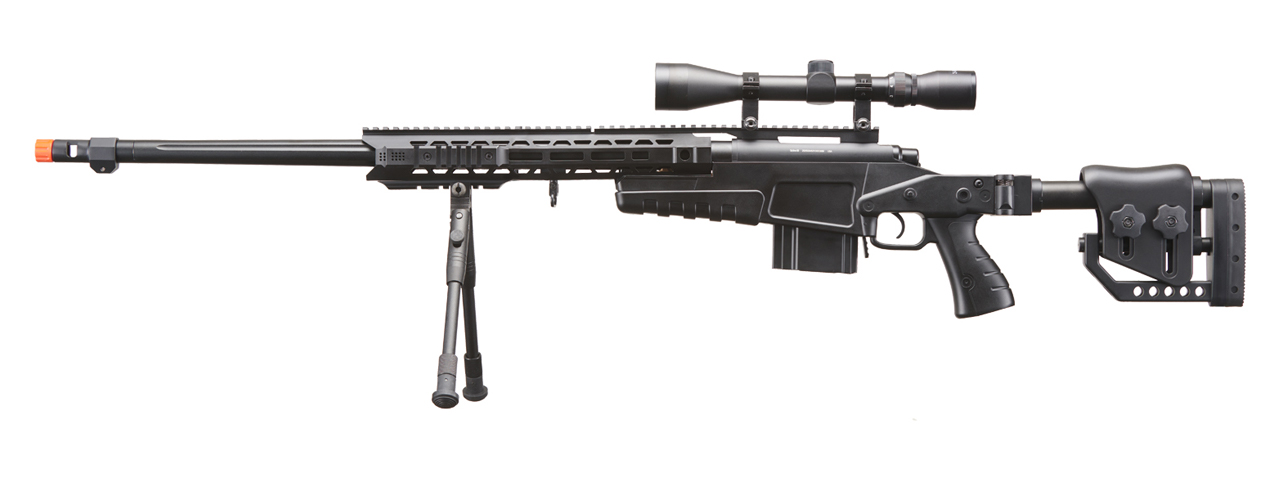 WellFire MB4419-2BAB Bolt Action Airsoft Sniper Rifle (Color: Black) - Click Image to Close