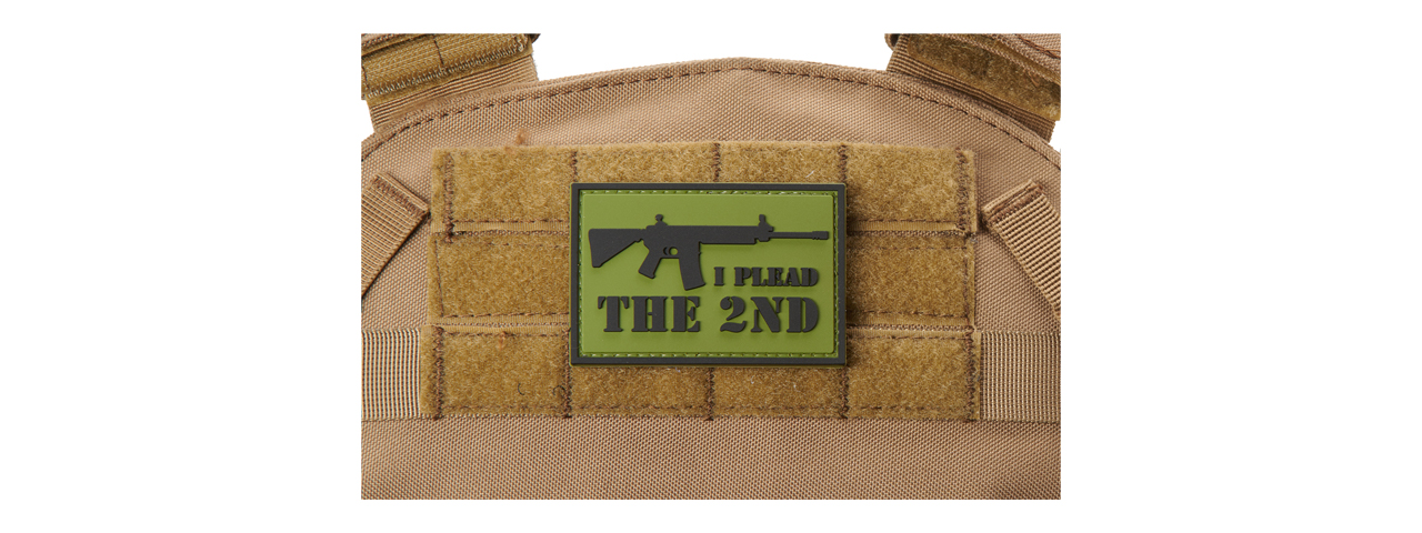 "I Plead the 2nd" PVC Morale Patch (Color: Black & OD Green) - Click Image to Close