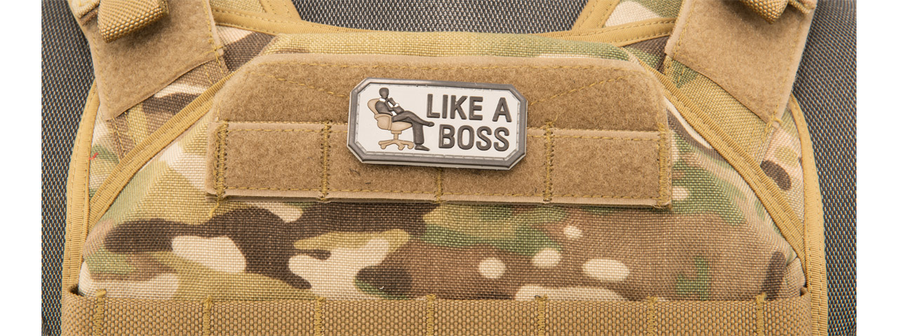 "Like a Boss" PVC Patch (Color: Black and Gray) - Click Image to Close