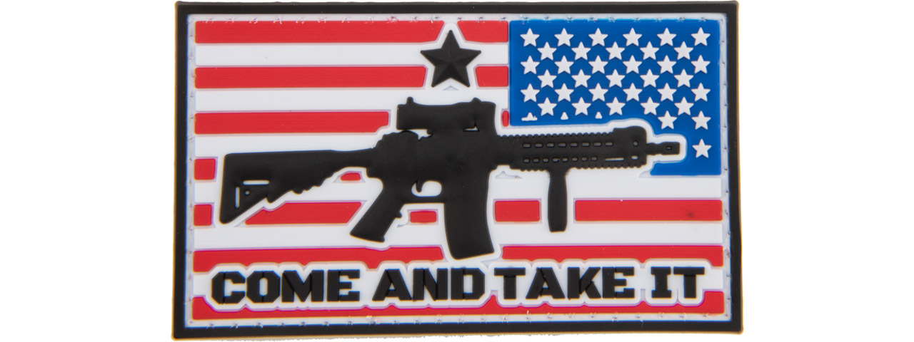 Reverse US Flag "Come and Take It" PVC Patch - Click Image to Close