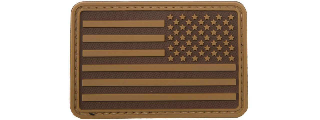 3D US Flag Reverse PVC Patch (Color: Coyote Brown) - Click Image to Close