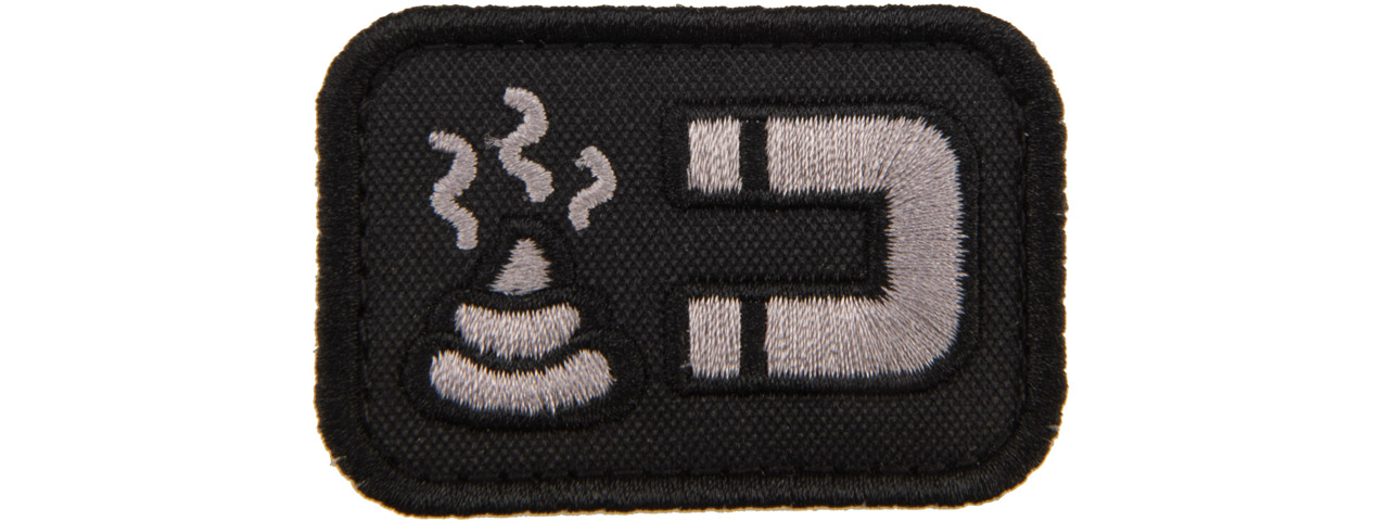 Embroidered Shit Magnet Patch (Color: Black and Gray) - Click Image to Close