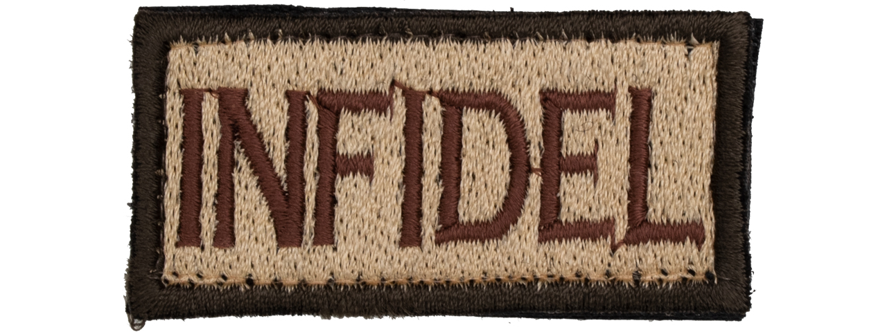 Infidel Embroidered Patch (Color: Tan) - Click Image to Close
