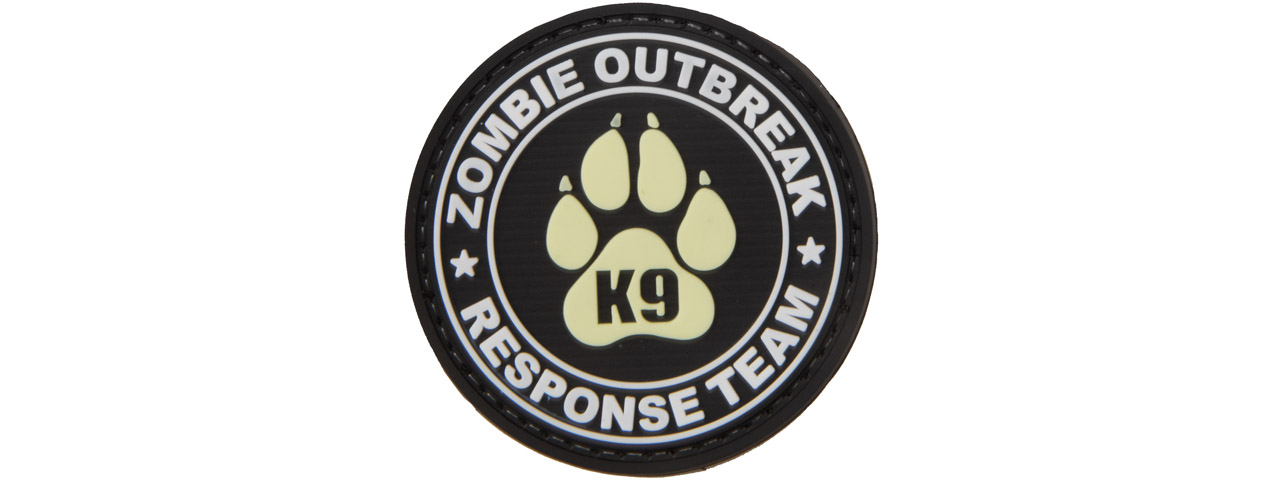 Glow in the Dark Zombie Outbreak Response Team PVC Patch w/ K9 Paw - Click Image to Close