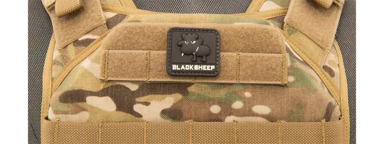 Glow in the Dark Black Sheep Small PVC Patch (Color: Black) - Click Image to Close