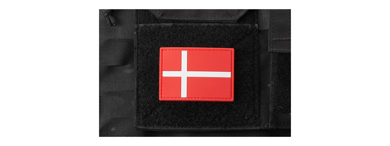 Denmark Flag PVC Morale Patch - Click Image to Close