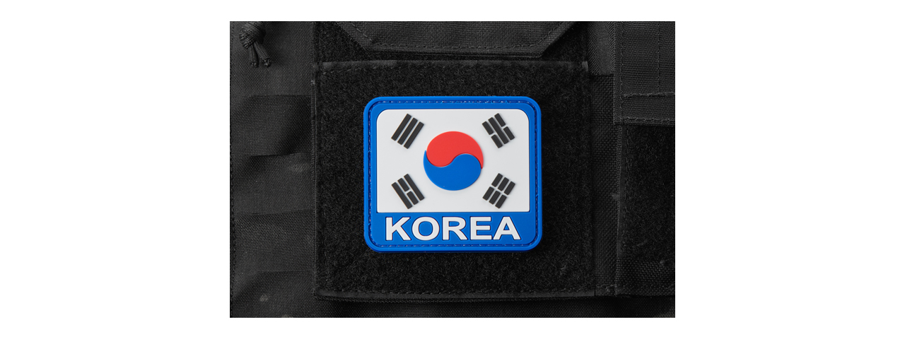 Korean Flag with Korean Text PVC Morale Patch - Click Image to Close