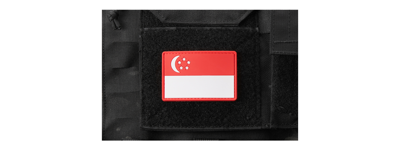 Singapore Flag PVC Morale Patch - Click Image to Close