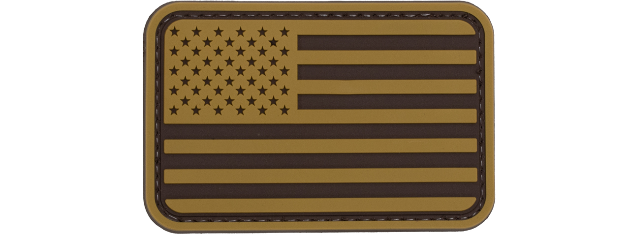 US Flag PVC Forward Patch (Color: Coyote Tan) - Click Image to Close