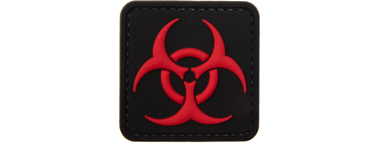 Biohazard Square PVC Patch (Color: Black and Red) - Click Image to Close