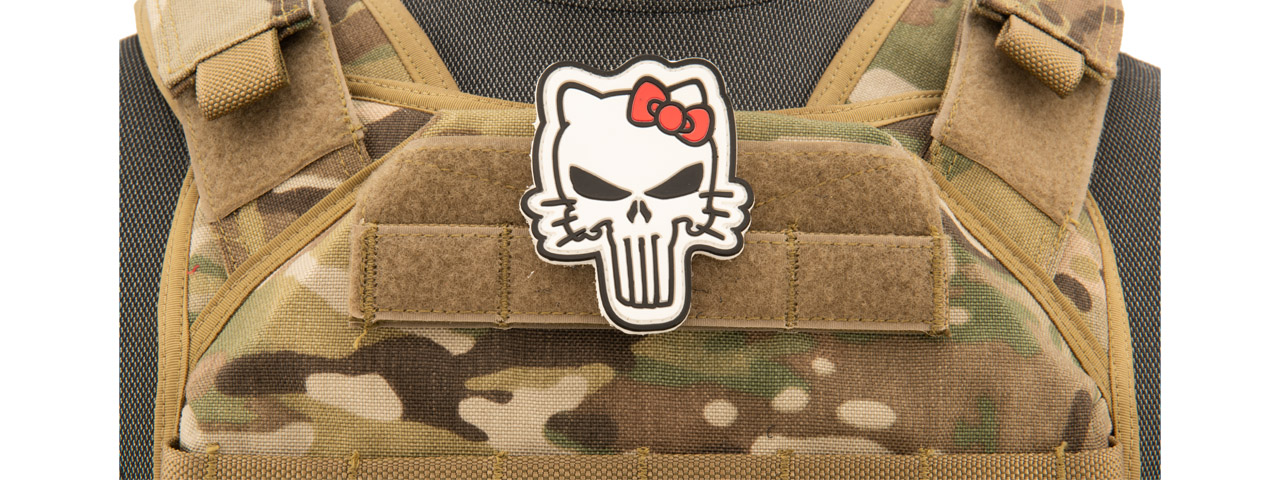 Tactical Hello Kitty PVC Patch (Color: White) - Click Image to Close