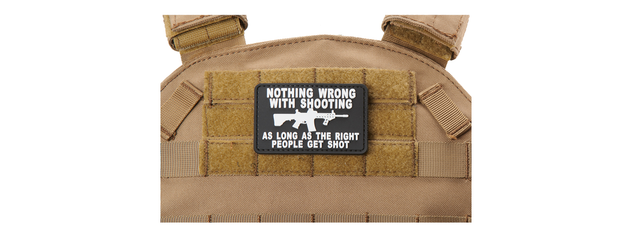 "Nothing Wrong with Shooting As Long As The Rich People Get Shot" PVC Morale Patch (Color: White) - Click Image to Close