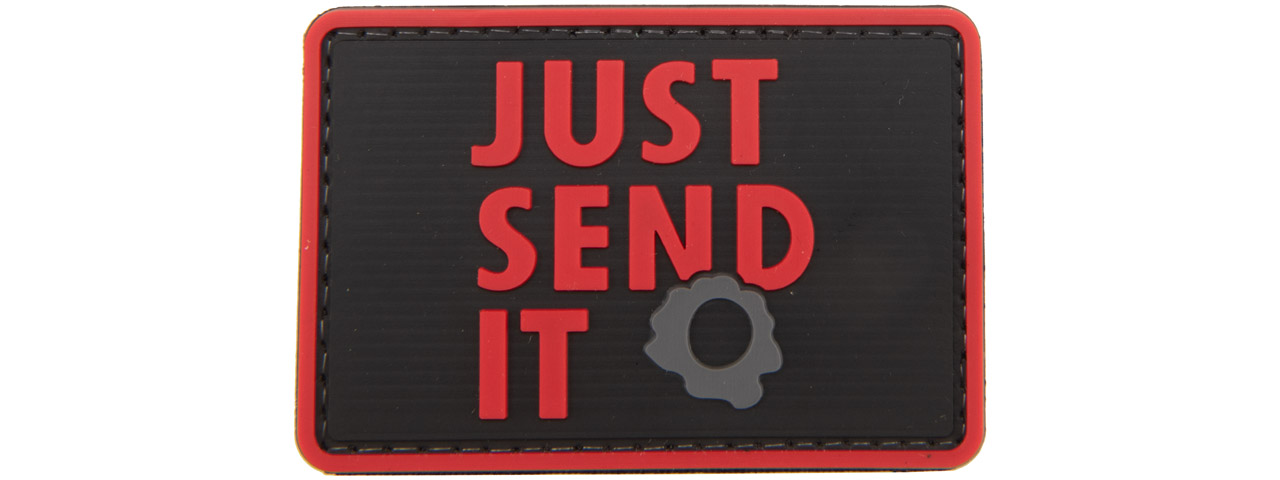 "Just Send It" PVC Patch (Color: Black and Red) - Click Image to Close