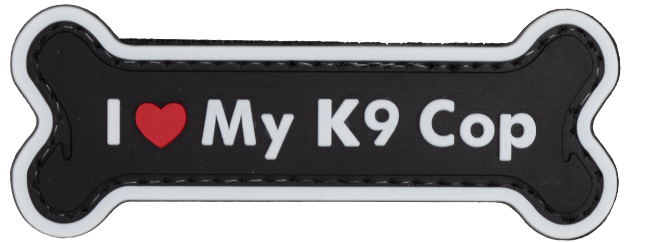 "I Love My K9 Cop" PVC Patch (Color: Black) - Click Image to Close