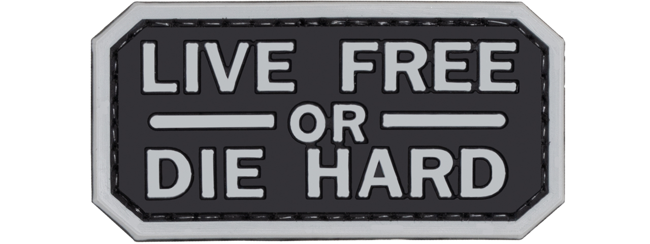 "Live Free or Die Hard" PVC Patch (Color: Black) - Click Image to Close