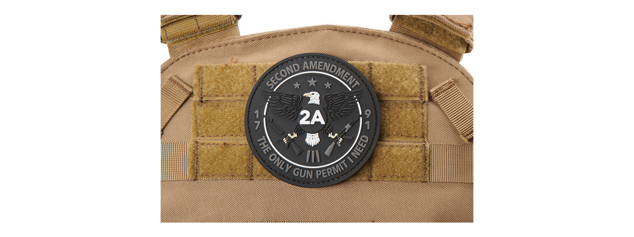 "Second Amendment 1791, The Only Gun Permit I Need" PVC Morale Patch - Click Image to Close