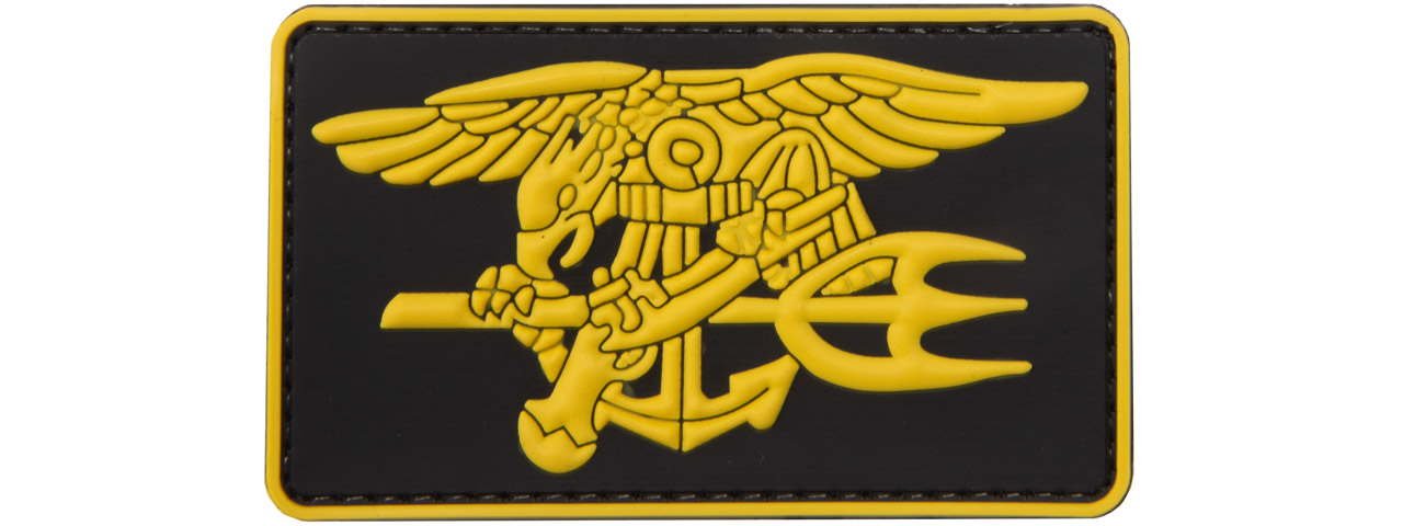 US Navy Seal PVC Patch (Color: Black and Yellow) - Click Image to Close