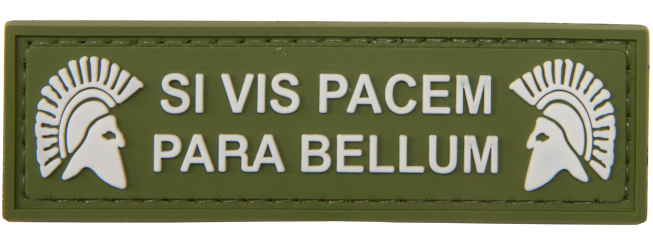 Molon Labe "Si Vis Pacem Para Bellum" PVC Patch (Color: OD Green) - Click Image to Close