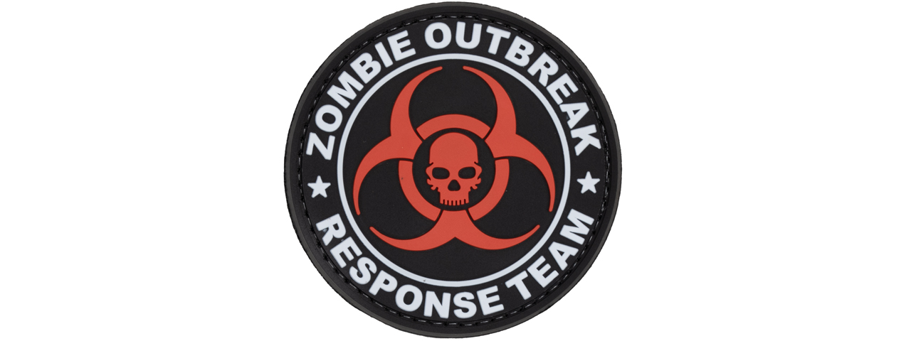Zombie Outbreak Response Team PVC Patch w/ Biohazard Skull (Red Version) - Click Image to Close