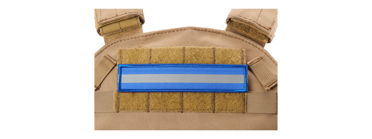 Blue Background Long Reflective Morale Patch - Click Image to Close