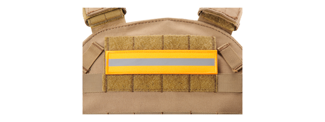 Orange Background Long Reflective Morale Patch - Click Image to Close
