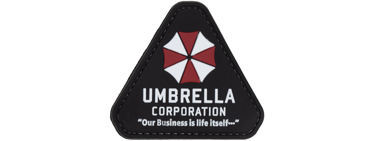 Resident Evil Umbrella Corporation "Our Business is Life Itself" PVC Patch (Color: Black and Red) - Click Image to Close