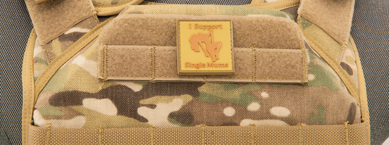 "I Support Single Mums" PVC Patch (Color: Coyote Tan) - Click Image to Close