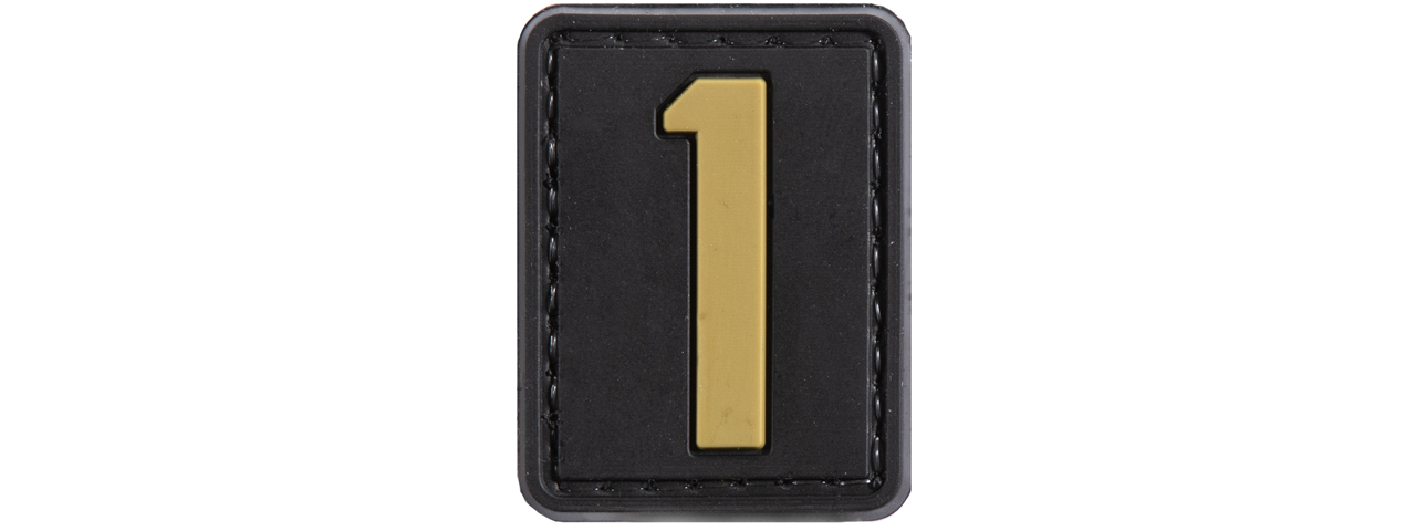 Number 1 PVC Patch (Color: Tan) - Click Image to Close