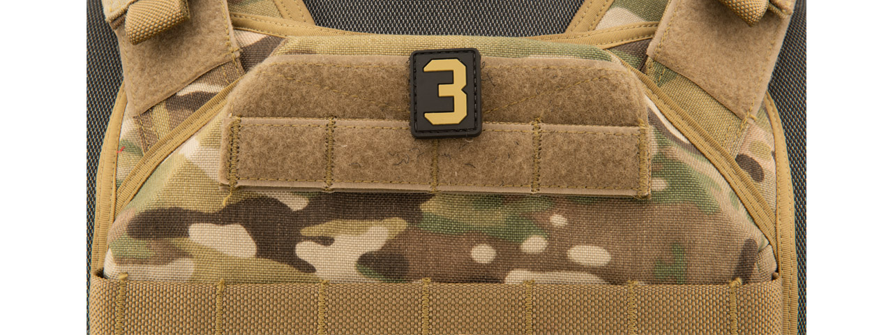 Number 3 PVC Patch (Color: Tan) - Click Image to Close