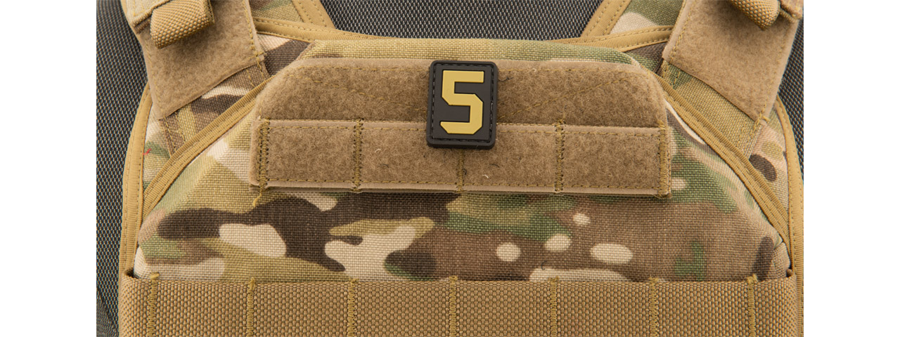 Number 5 PVC Patch (Color: Tan) - Click Image to Close