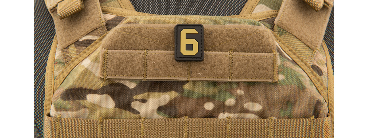 Number 6 PVC Patch (Color: Tan) - Click Image to Close