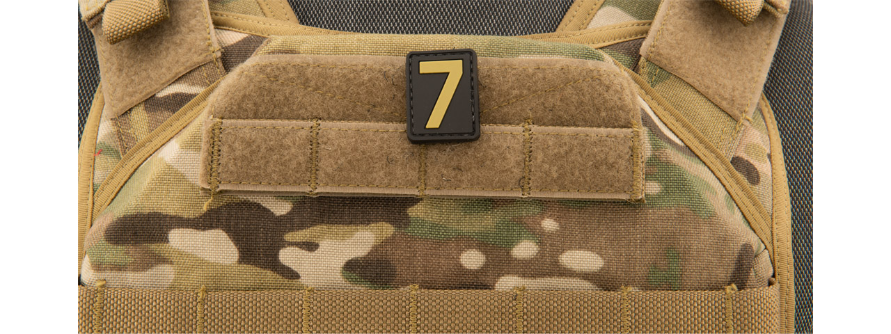 Number 7 PVC Patch (Color: Tan) - Click Image to Close